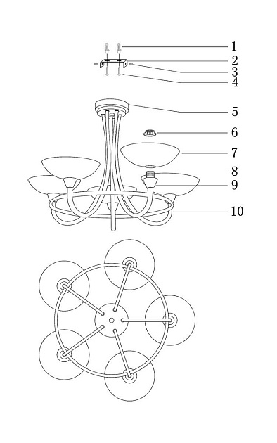 Подвесная люстра Moderli Lione V1204-5C изображение 2 Подвесная люстра Moderli Lione V1204-5C Фото № 2