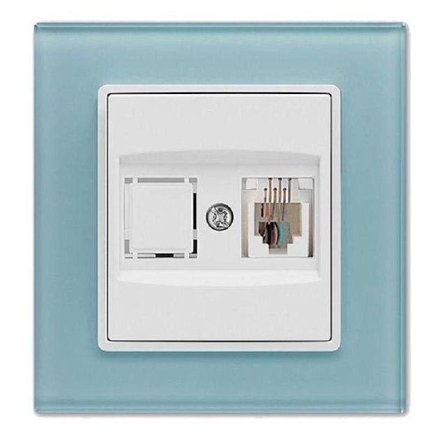 Розетка телефонная Vesta-Electric Exclusive Blue голубая FRZMT040001SIN Фото № 1