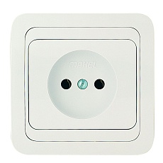 Розетка Makel 1-м СП Mimoza без заземл. бел/бел. 12022