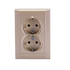 Розетка двойная с/з ( новый дизайн) Makel Defne 42057057