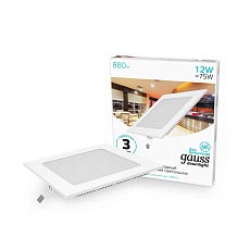 Встраиваемый светодиодный светильник Gauss 940111212 3