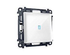 Комплект механизма 1-кл проходного выключателя AMBRELLA VOLT с подсветкой 10000K ALFA Белый глянец QUANT (AP1020, VM105, G29B)