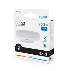 Лампа светодиодная Gauss GX53 13W 6500K матовая 83833 3