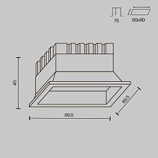 Встраиваемый светодиодный светильник Maytoni Technical Okno DL056-8W3-4-6K-B 3