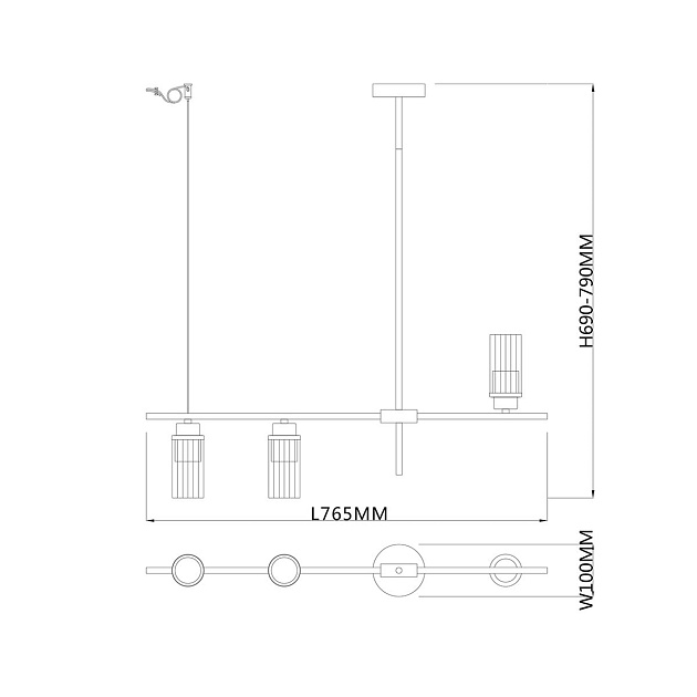 Подвесная люстра Escada Reverse 2100/3P Black изображение 2 Подвесная люстра Escada Reverse 2100/3P Black Фото № 2
