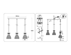 Светильник подвесной со стеклянными плафонами Ambrella light Traditional TR3407 1