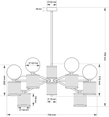 Подвесной светильник KUTEK ERBA ERB-ZW-6(ZM/3)BT 2