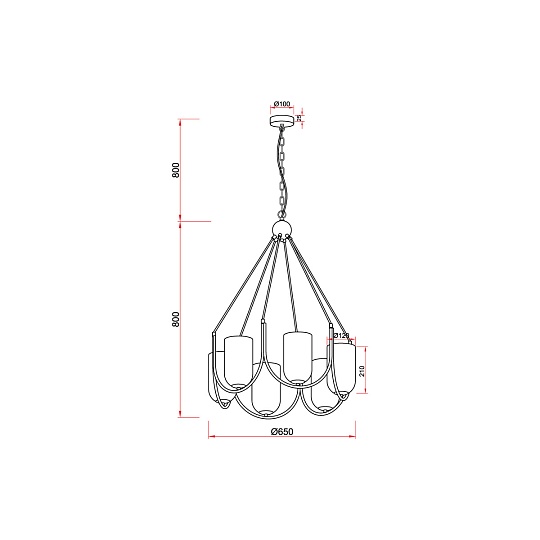Подвесная люстра Vele Luce Fiamma VL5812P06 изображение 5 Подвесная люстра Vele Luce Fiamma VL5812P06 Фото № 5