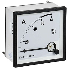Амперметр Э47 60/5А класс точности 1,5 96х96мм IEK IPA20-6-0060-E
