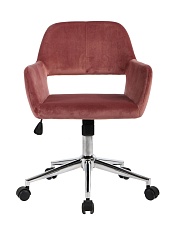 Поворотное кресло Stool Group Ross велюр розовый ROSS CHROME VELVET ROSE 4