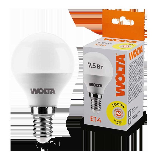 Светодиодная лампа WOLTA 25Y45GL7.5E14 Фото № 1