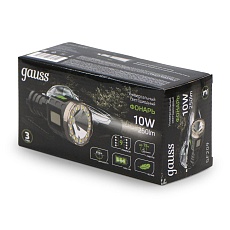 Ручной светодиодный фонарь Gauss аккумуляторный 185х106 250 лм GF209 1