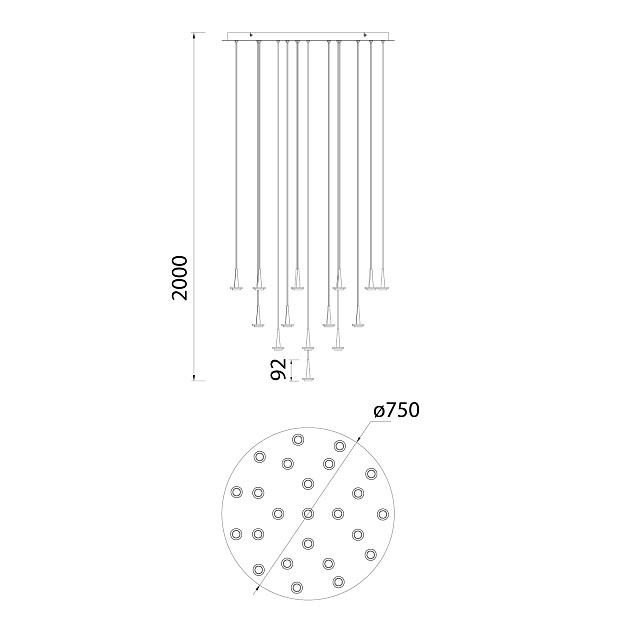 Подвесная светодиодная люстра Mantra Andromeda 8937+24PL Фото № 2
