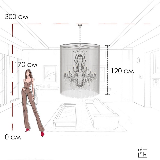 Подвесная люстра LOFT IT Vaille Crystal 10450/1200 изображение 2 Подвесная люстра LOFT IT Vaille Crystal 10450/1200 Фото № 2