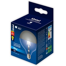 Лампа светодиодная Uniel E27 4W 4000K зеркальная LED-G125-4W/4000K/E27/CL MIRROR/CHROME PLS02WH UL-00011794 1