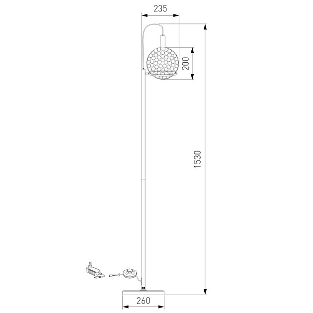 Торшер Eurosvet Gemini 80492/1 черный изображение 2 Торшер Eurosvet Gemini 80492/1 черный Фото № 2