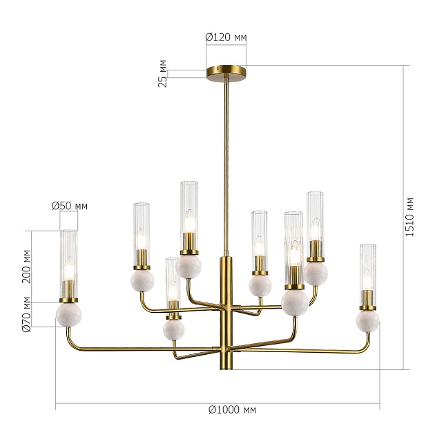 Подвесная люстра ST Luce Medea SL1244.303.08 Фото № 2