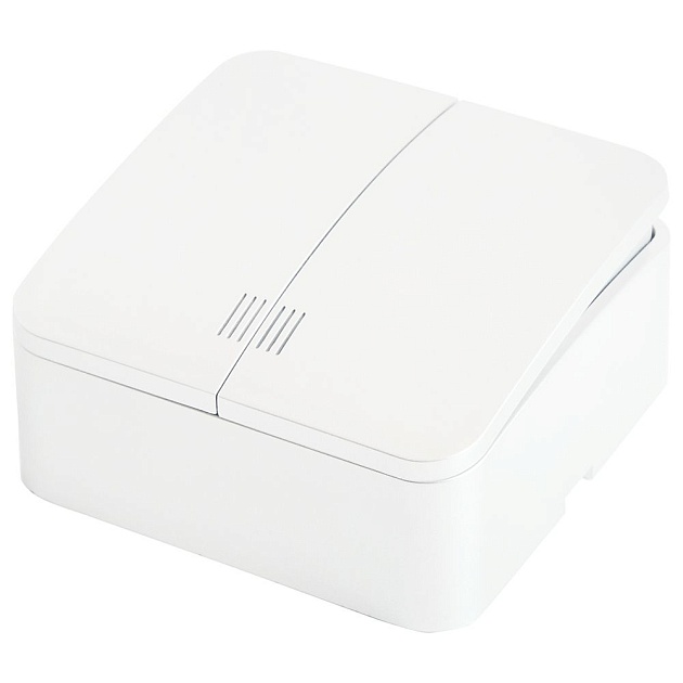 Выключатель двухклавишный Stekker белый MSW10-21-01 49290 Фото № 1