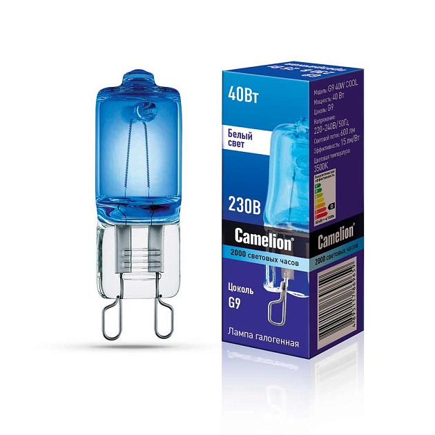 Лампа галогенная Camelion G9 40W COOL 3500K 11467 Фото № 1