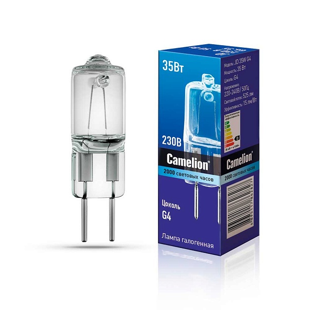 Лампа галогенная Camelion JD 35W G4 3000K 10406 Фото № 1