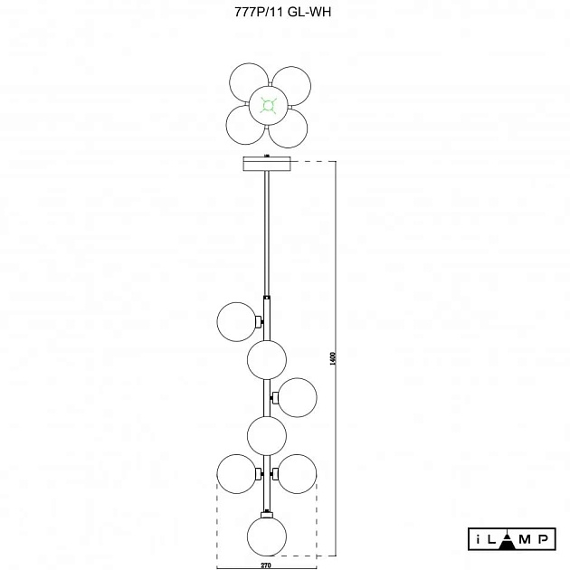 Подвесная люстра iLamp Golden 777P/11 GL-WH Фото № 2