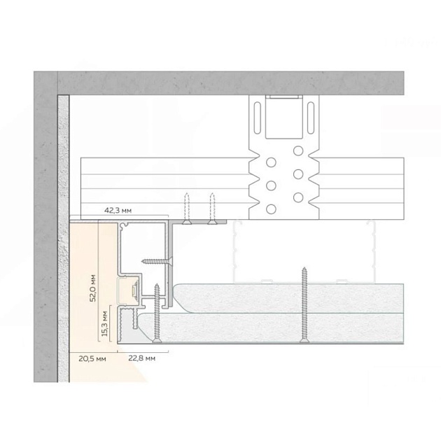 Парящий профиль FerGipps черный БП 52 УТ000002966 изображение 2 Парящий профиль FerGipps черный БП 52 УТ000002966 Фото № 2