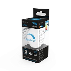 Лампа светодиодная диммируемая Gauss E27 7W 6500K матовая 105102307-D 2