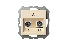 ТВ-розетка двойная оконечная Liregus Epsilon бежевый 28-0721 1