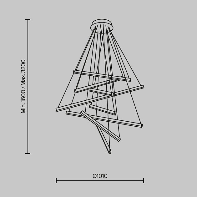 Подвесной светодиодный светильник Maytoni Line MOD016PL-L96BK изображение 2 Подвесной светодиодный светильник Maytoni Line MOD016PL-L96BK Фото № 2