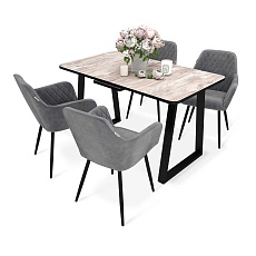 Обеденная группа Sheffilton SHT-DS224 дуб аляска/черный/угольн.-сер./черн.муар 7992423501