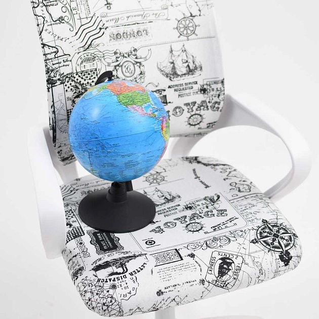 Детское кресло AksHome Ricci серый, кругосветное путешествие, ткань 72602 Фото № 8