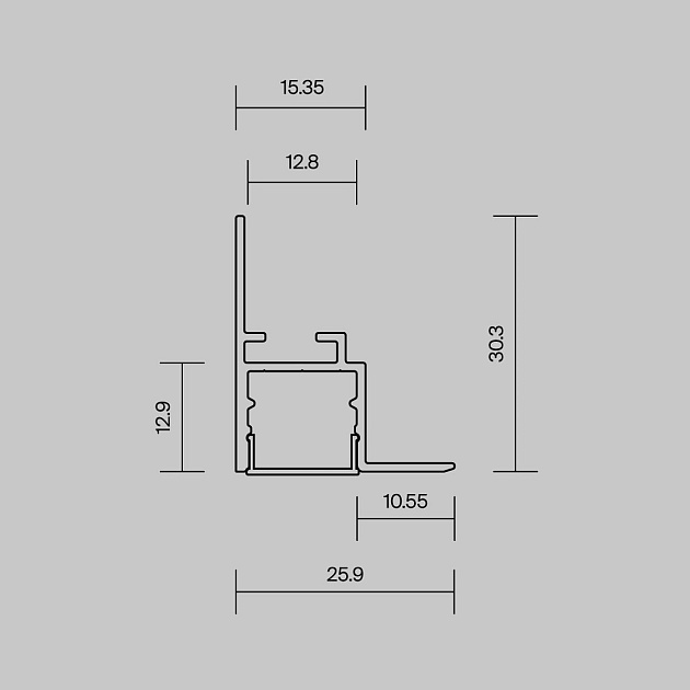 Алюминиевый профиль встраиваемый скрытого монтажа Maytoni Led Strip ALM-2630-S-2M 632014 изображение 2 Алюминиевый профиль встраиваемый скрытого монтажа Maytoni Led Strip ALM-2630-S-2M 632014 Фото № 2