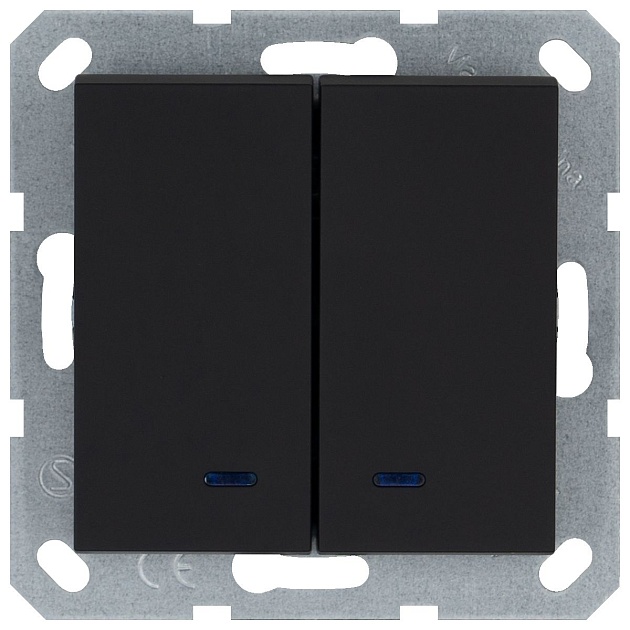 Выключатель двухклавишный Jasmart G3023NPB Фото № 1