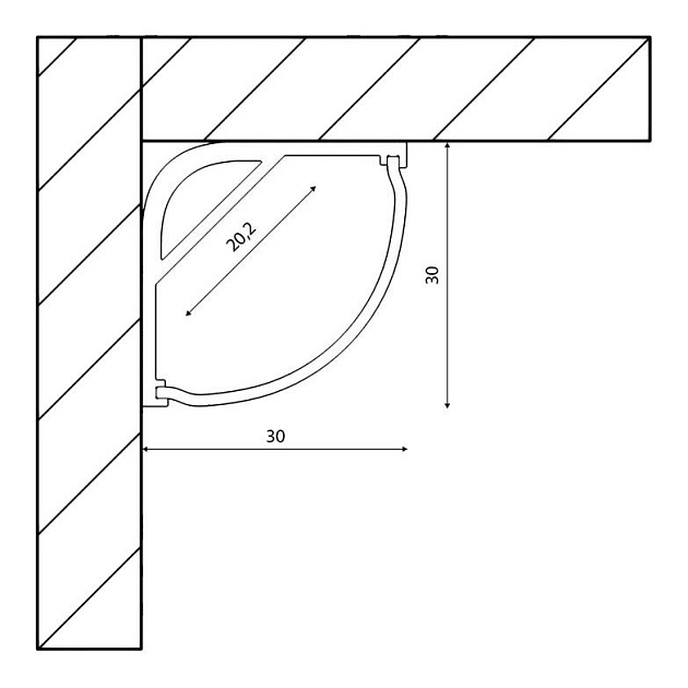 Профиль с рассеивателем SWG SF-3030 001138 изображение 3 Профиль с рассеивателем SWG SF-3030 001138 Фото № 3