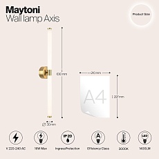 Подсветка для зеркал Maytoni Axis MOD106WL-L16G3K 1