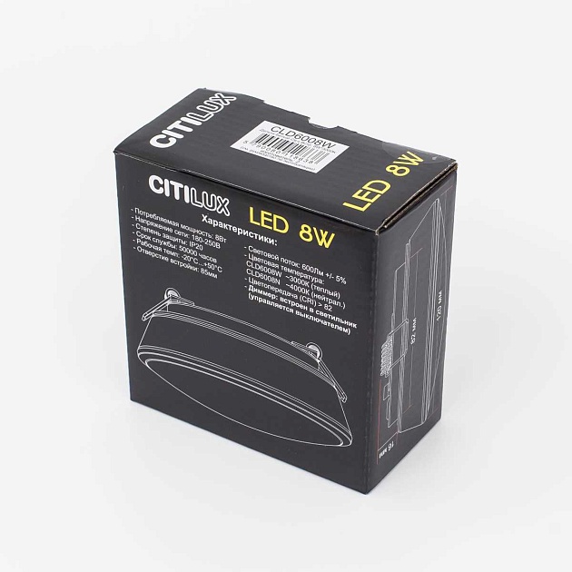 Встраиваемый светодиодный светильник Citilux Дельта CLD6008W Фото № 5