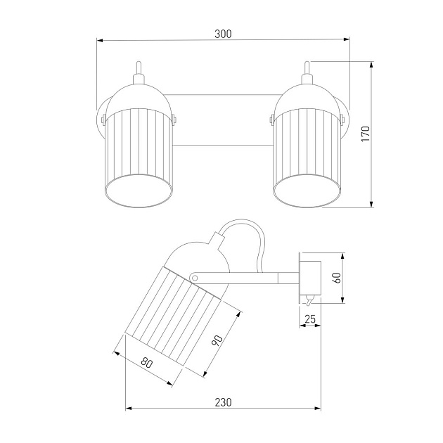 Настенный светодиодный светильник Eurosvet 20122/2 черный/золото Фото № 2