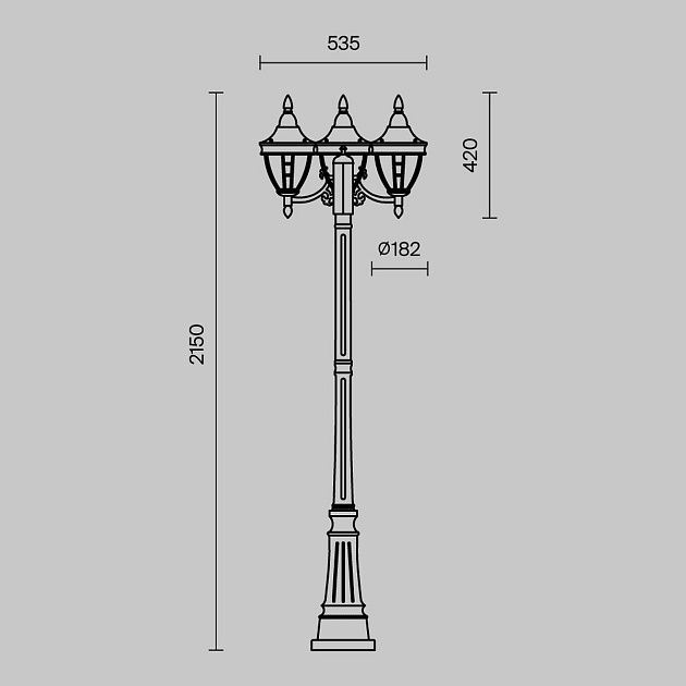 Садово-парковый светильник Maytoni Novara O026FL-03B Фото № 2