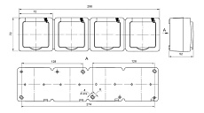 Розетка четырехместная 2P+PE IEK Germes Plus с крышкой белая ERMP42-K01-16-54-EC 1