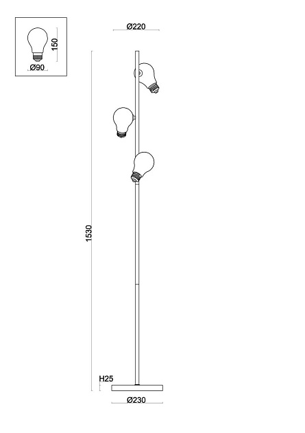 Торшер Freya Evidence FR5372FL-03BS Фото № 2