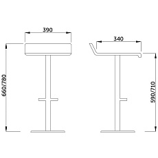 Барный стул AksHome Slim кремовый, экокожа 27627 1
