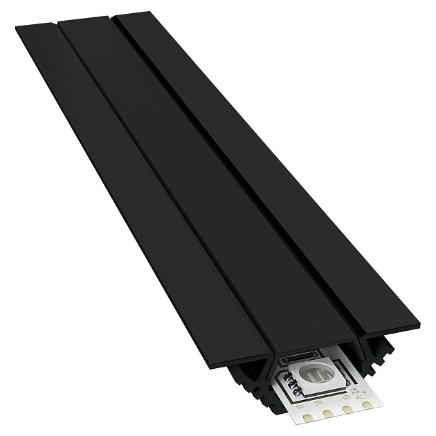 Профиль угловой накладной с рассеивателем черный 2м. Apeyron 08-03-Ч Фото № 1