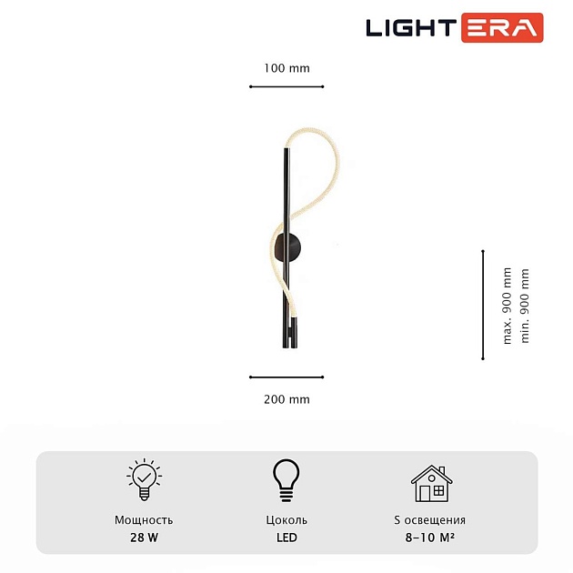 Настенный светильник Lightera Tura LE103W-90B Фото № 7