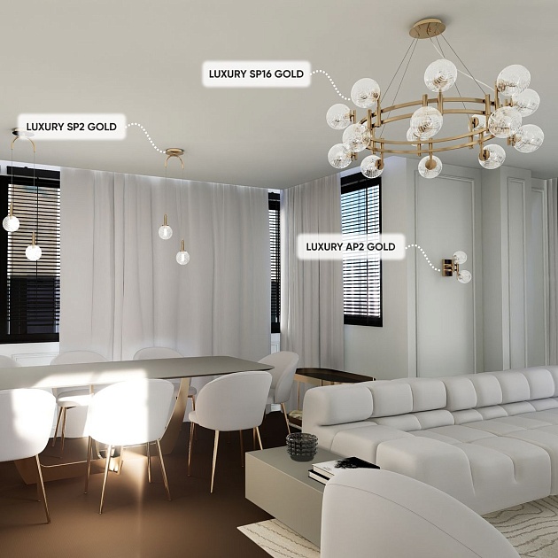 Подвесная люстра Crystal Lux Luxury SP16 Gold Фото № 3