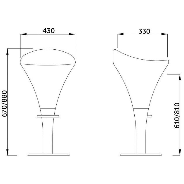 Барный стул AksHome Bomba черный, пластик 27647 Фото № 2