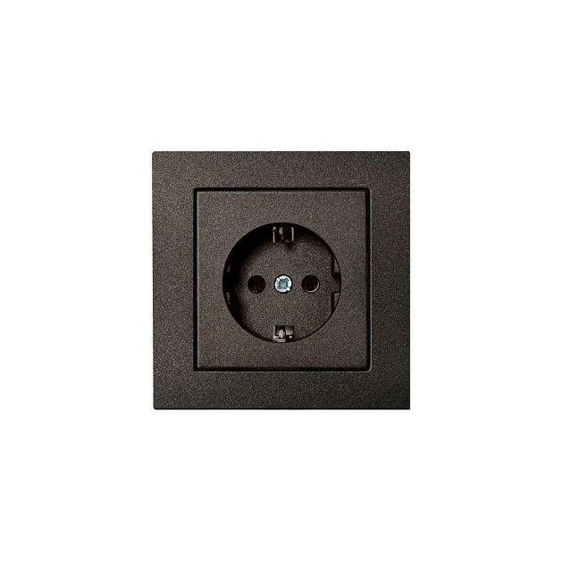 Розетка 2P+E Liregus Epsilon антрацит 28-1066 Фото № 1