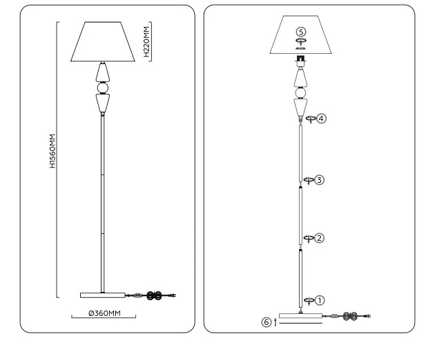 Торшер Ambrella light High light LH75265 изображение 6 Торшер Ambrella light High light LH75265 Фото № 6