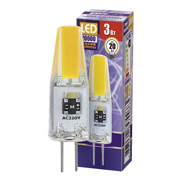 Лампа светодиодная Jazzway G4 3W 3000K прозрачная 2857446 Фото № 1