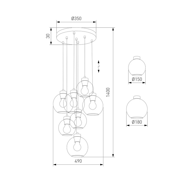 Подвесная люстра TK Lighting 10207 Cubus изображение 2 Подвесная люстра TK Lighting 10207 Cubus Фото № 2