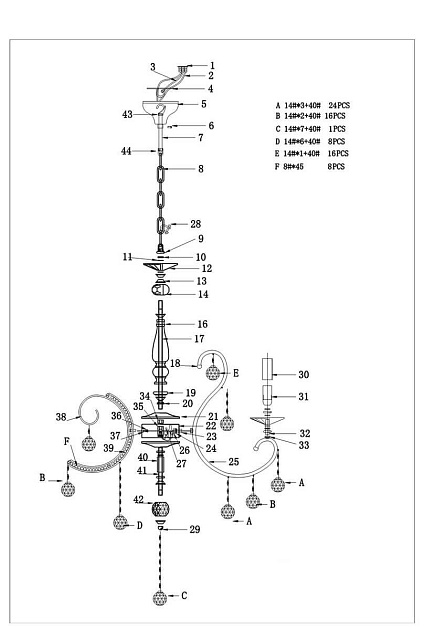 Подвесная люстра Osgona Elegante 708082 Фото № 3